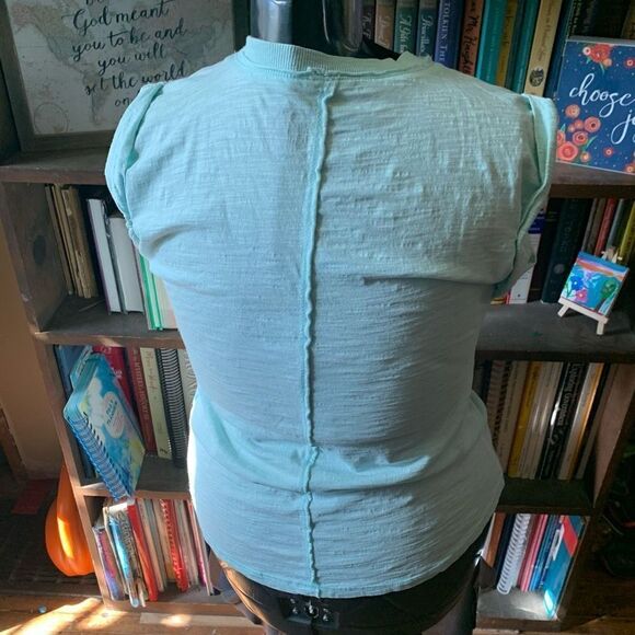 Pilcro and the Letterpress slub blue S sleeveless top - Picture 2 of 3